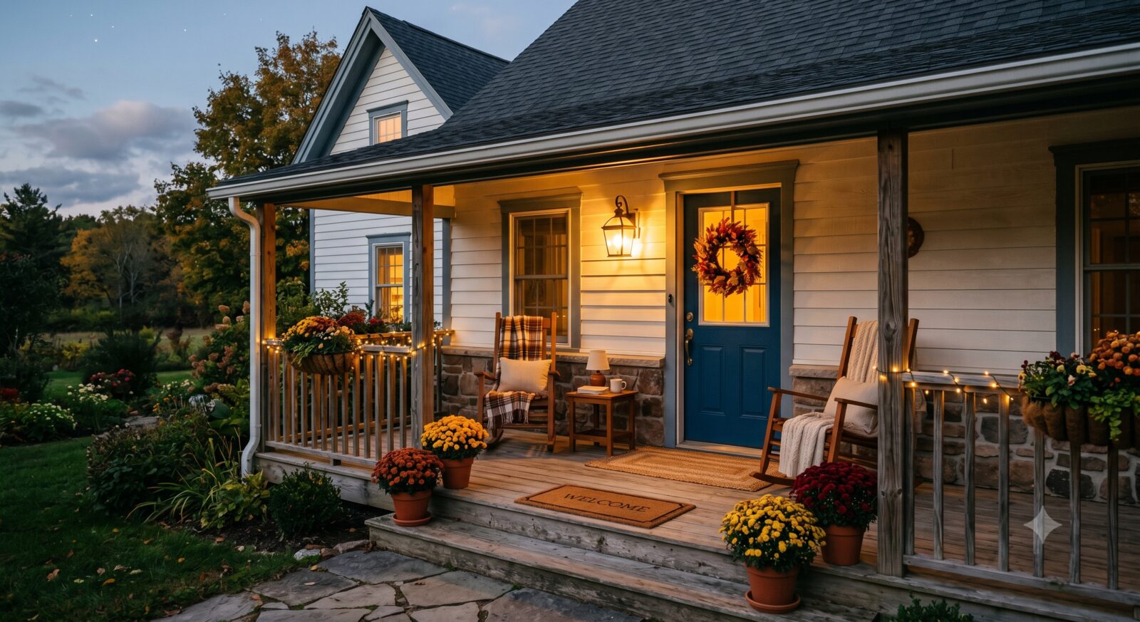 A porch at evening in Cleburne, Texas